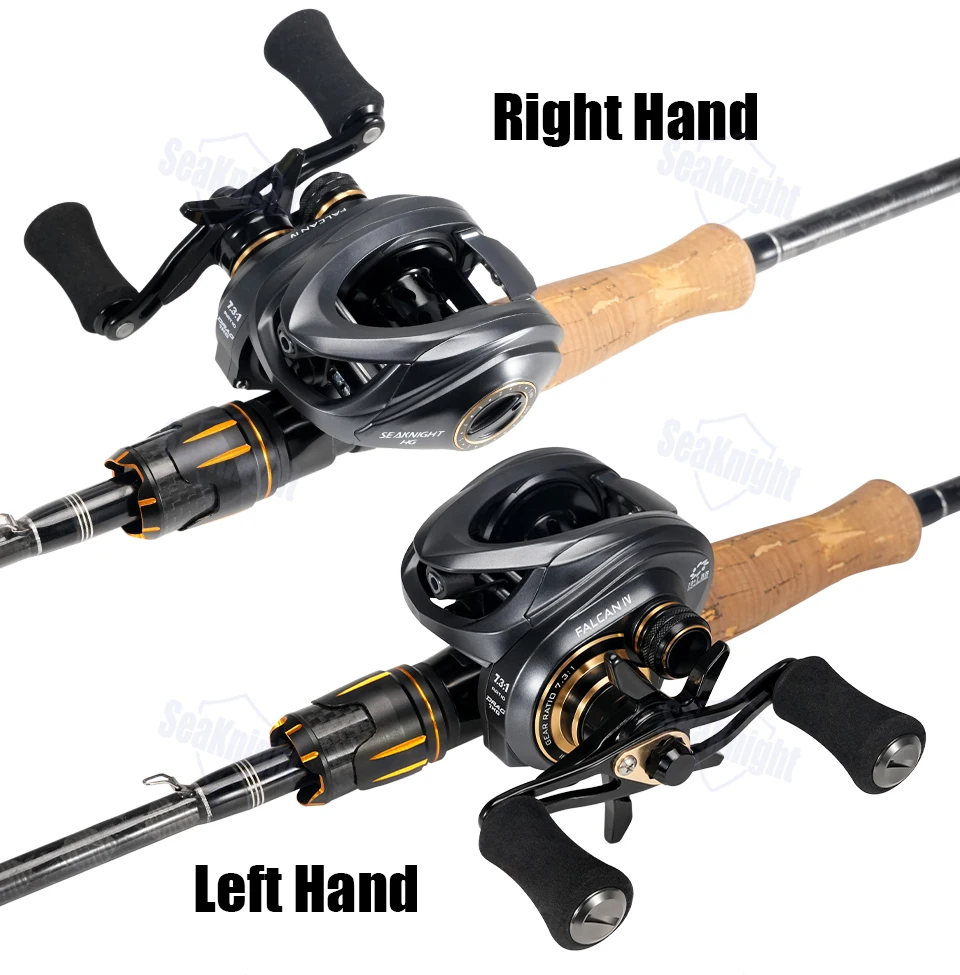 Carrete de pesca Baitcasting serie SeaKnight FALCAN4/IV 7,3: 1 8,1: 1 Ultra-Linght 180g potencia de arrastre máxima 15LB carrete de fundición larga