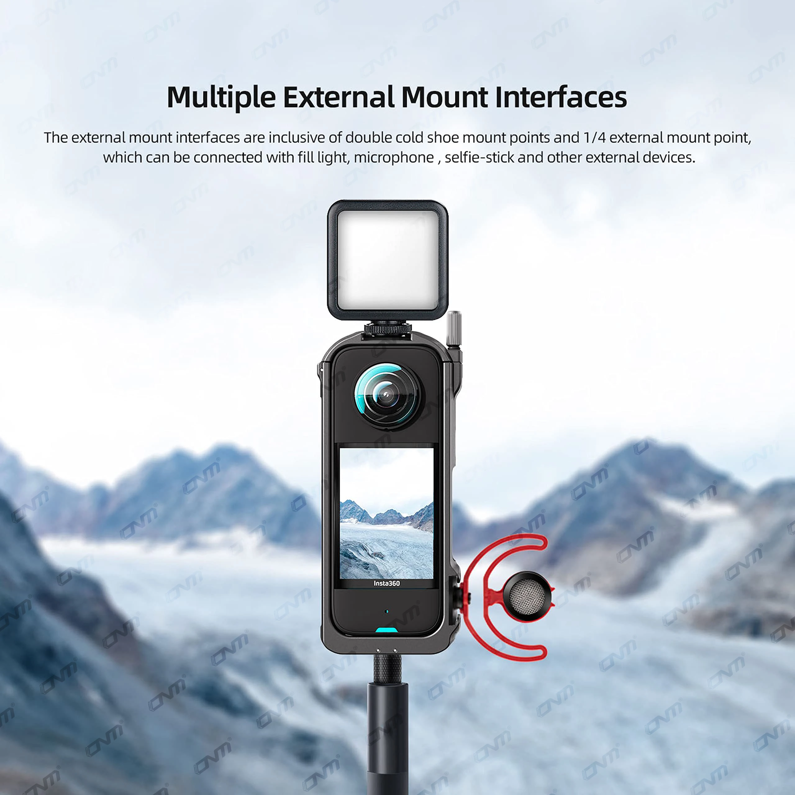 Marco protector de aluminio para Insta360 X4, jaula de carcasa duradera de Metal con soporte de zapata fría para accesorios de cámara Insta 360 X4