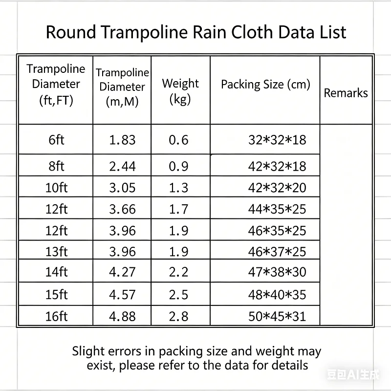 Cubierta para Trampolín de 6 a 16 Pies. Cubierta Protectora Redonda para Trampolín, Protección Contra Nieve y Sol para Exteriores