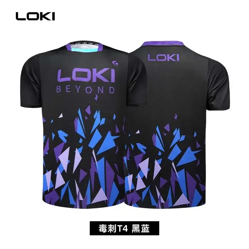 LOKI-camisetas de tenis de mesa, pantalones cortos de entrenamiento, nuevo estilo, absorbe el sudor, comodidad, camisa de Ping Pong de alta calidad, tela deportiva