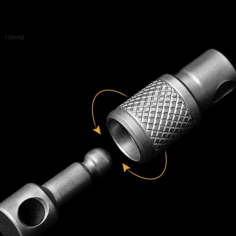 Llavero de aleación de titanio, soporte para llaves extraíble, rotación de 360 ​​grados, multifuncional, portátil, para cinturón, herramienta para exteriores, 1/2 unidad