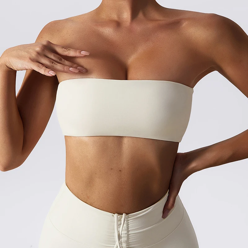 Sujetador deportivo sin tirantes de verano para mujer, ropa de yoga de secado rápido, top tubo, ropa interior para fitness, sujetador deportivo para mujer