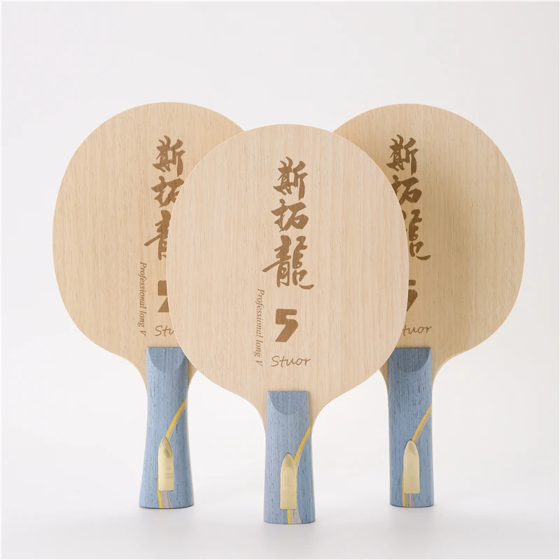 Stuor Long 5 hoja de tenis de mesa interior de carbono raqueta de tenis de mesa paletas de Ping Pong fibra de carbono ataque profesional incorporado