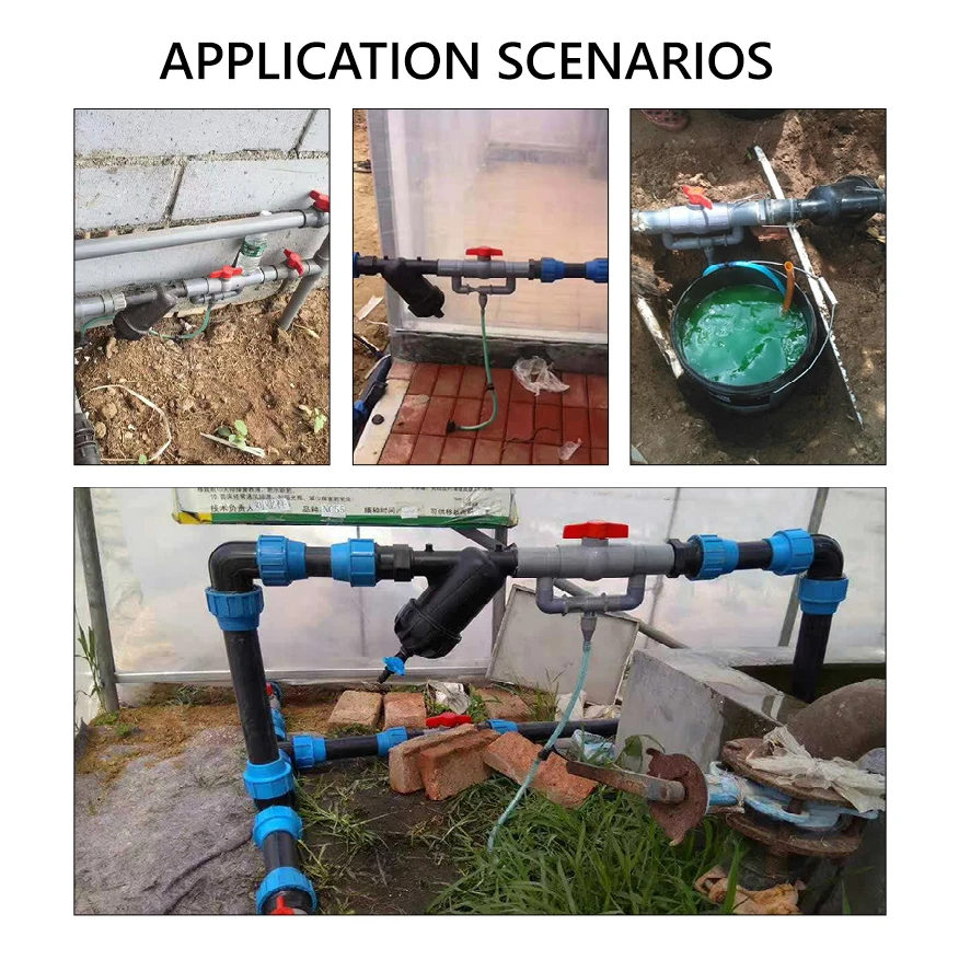 Venturi-Juego de inyectores de fertilizante para riego agrícola, inyector de fertilizante para riego de invernadero, absorbente de fertilizante, 32mm, 40mm, 50mm