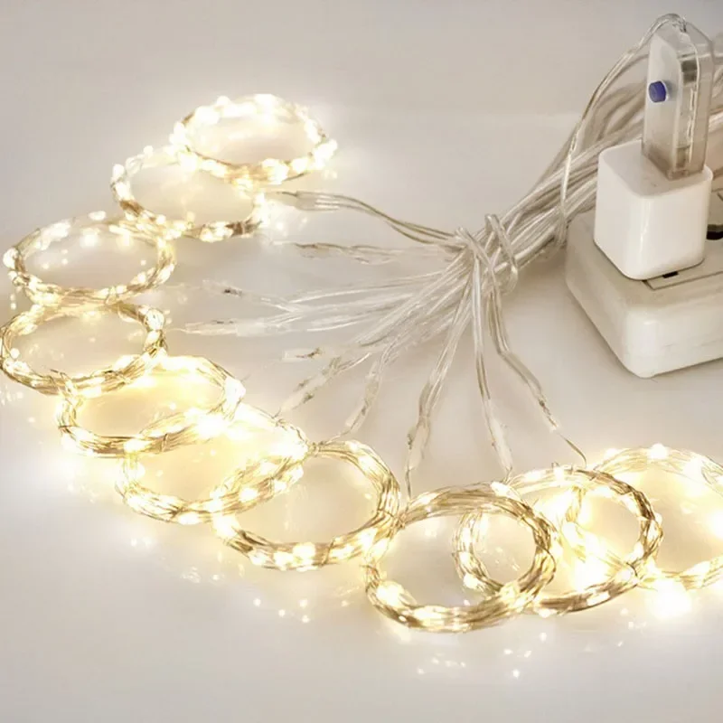 Cortina de luces LED de 3M, guirnalda de luces de Navidad, lámparas para boda, fiesta, hogar, decoración de jardín