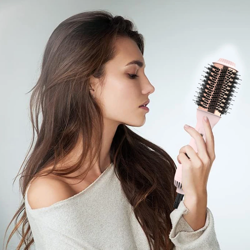 El secador de pelo profesional lisarpo y el cepillo de aire caliente volumize se utilizan en el alisador de pelo eléctrico y el alisador de pelo rizador para mujeres