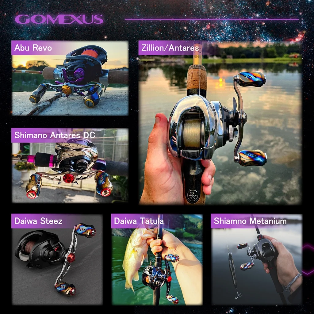 Perilla de ajuste Gomexus de aleación de titanio de 22 mm para carretes de spinning y baitcasting Shimano Vanford, Stradic, Curado, Antares, Daiwa Fuego LT
