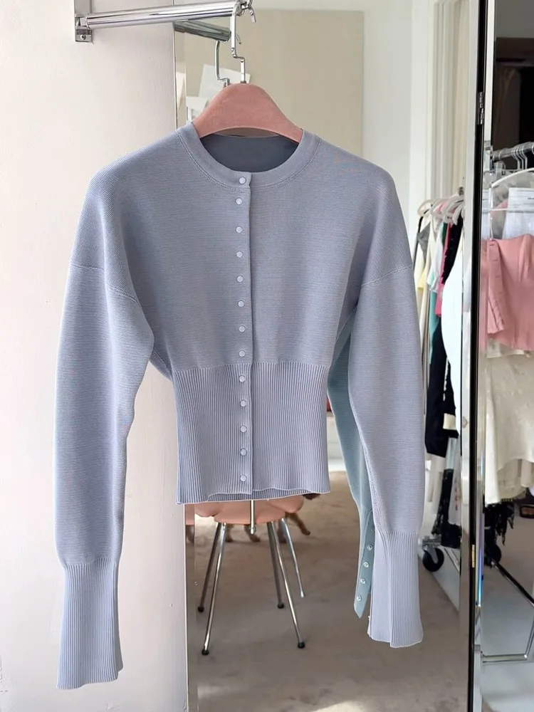 Tossy otoño moda prendas de punto cárdigan Top mujer acanalado Patchwork ajustado Casual recortado interior Top mujer cárdigan de punto prendas de vestir