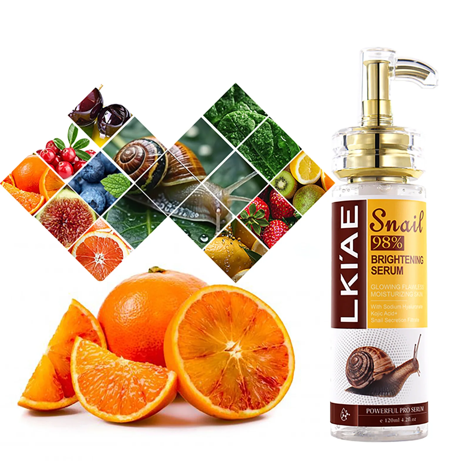 AILKE Suero blanqueador con extracto de caracol, hidratante, Reduce las manchas oscuras, arrugas, uniforme del tono de la piel, esencia aclaradora para rostro, cuerpo