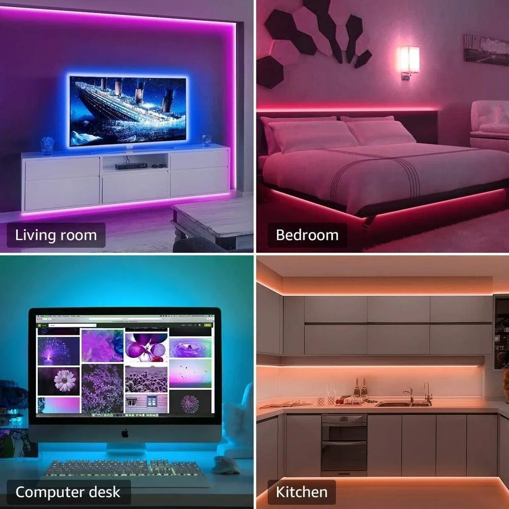 Luces Led USB de 5V para habitación, tira de luces Led RGB, 10m, 20m, 30m, cinta de diodo Flexible para decoración de habitación, dormitorio, retroiluminación de TV