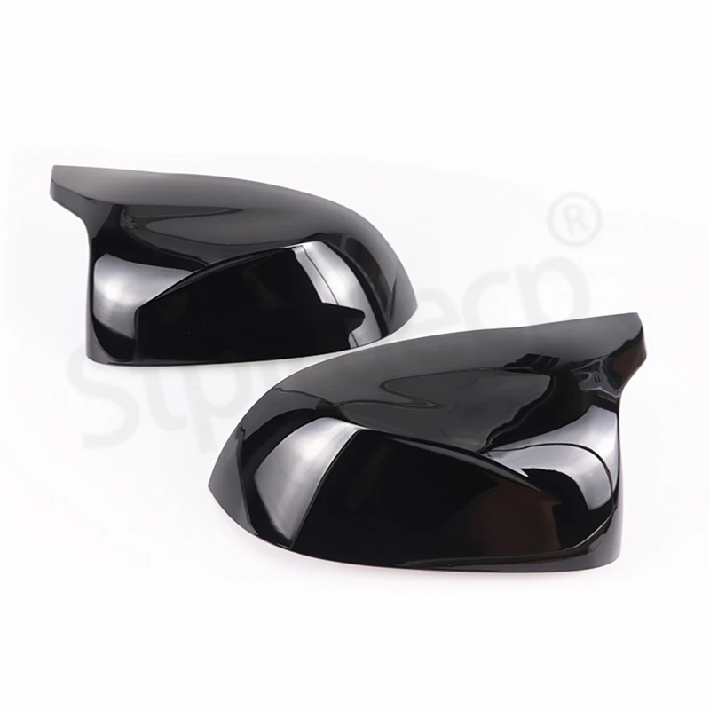Cubierta de espejo retrovisor lateral para coche, embellecedor para BMW F25 X3 F26 X4 F15 X5 F16 X6 2014 2015-2018, estilo de fibra de carbono negro brillante