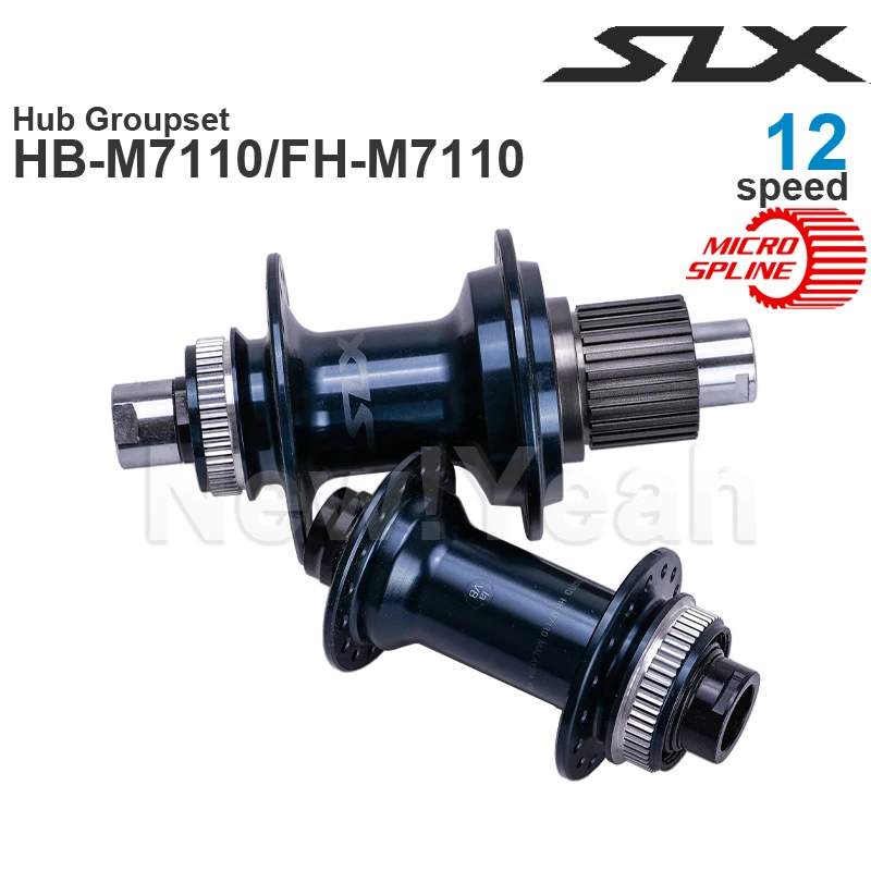 SHIMANO-Grupo de buje delantero SLX M7100 M7110, 110, 100x15mm, FREEHUB trasero 148, 142x12mm, eje de E-THRU, 12 velocidades