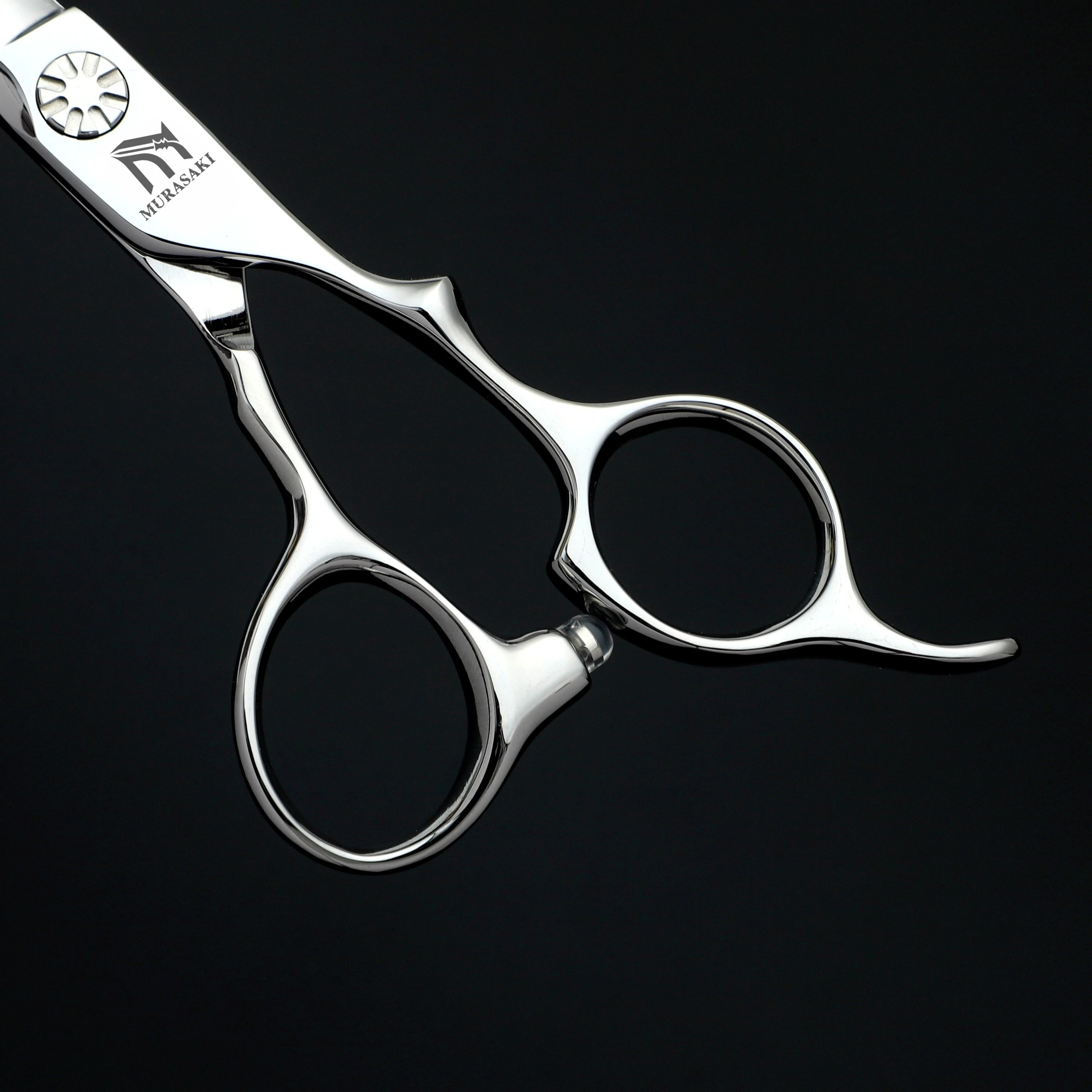 Tijeras de Barbero Profesionales MURASAKI, Tijeras con Hoja Dentada de 6.5-6.8 Pulgadas, Acero Japonés 440C de Alta Calidad para Cortar el Cabello