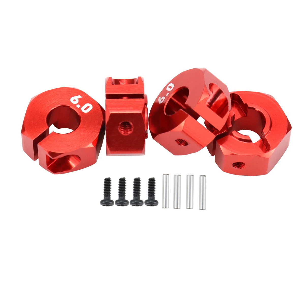 Adaptador de aluminio de 5/6/7/8/9/10/11/12mm, buje de transmisión hexagonal de 12mm con tornillos de pasador para camión con pista automática RC HSP HPI Tamiya Traxxas Slash