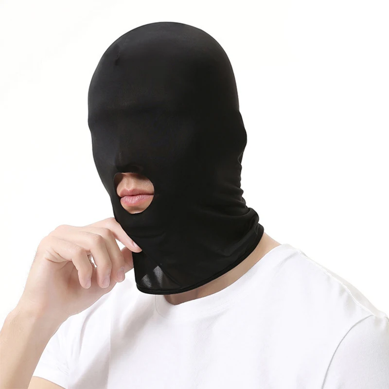 Máscara Balaclava de un solo orificio ultrafina, cubrecabezas de seda helada para cosplay, fiestas y Halloween, con cubierta para cabeza y ojos.