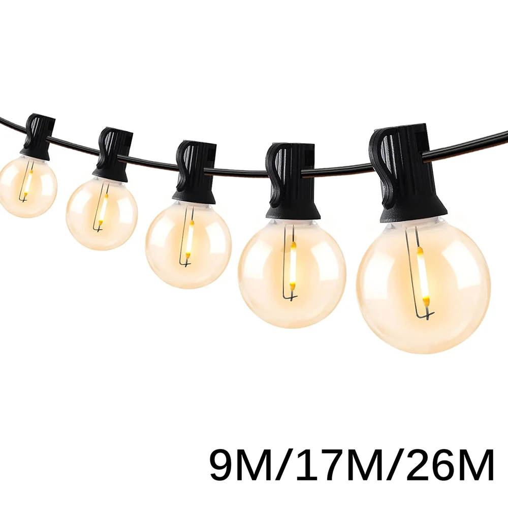 Guirnaldas de luces LED G40 para exteriores, guirnalda de fiesta regulable, bombillas de globo, lámpara de cadena para calle, Patio, jardín, patio trasero, decoración de acampada