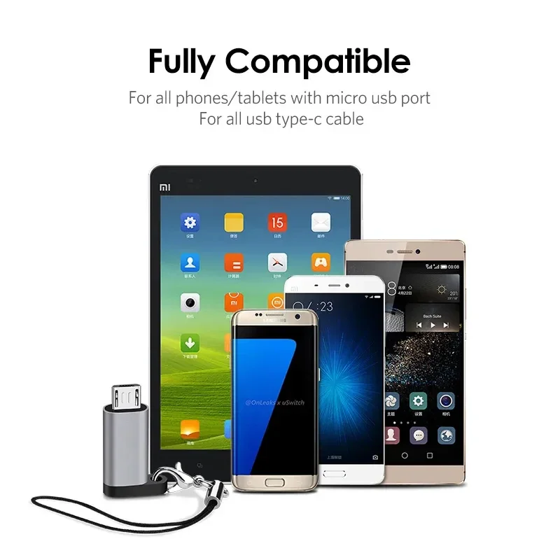 Adaptador USB tipo C a Micro USB macho a USB C hembra, convertidores para Xiaomi, Samsung, Cable de datos del cargador