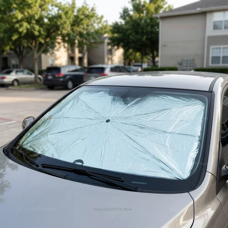 Parasol para Auto, Protector Solar para Parabrisas Delantero, Aislamiento Térmico, Plegable Telescópico, Bloqueo UV