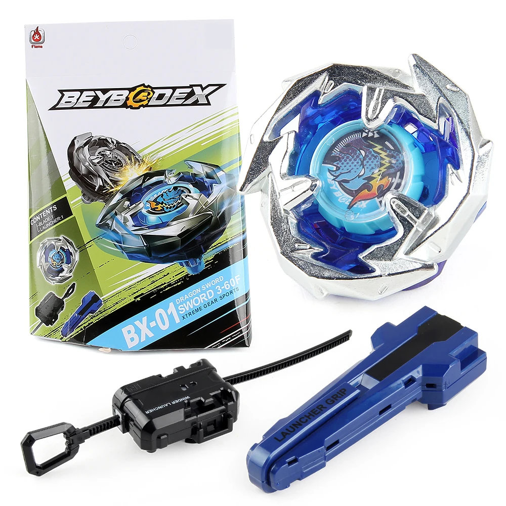 Bey X BX-01 DranSword 3-60F Giroscopio de batalla de metal de arranque con juego de regalo de juguete con agarre lanzador