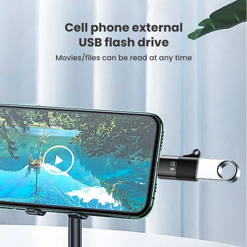 Adaptador Usb tipo C a Otg de 8 pines para Iphone 13, 12, 11 Pro Max Xr, convertidor de Cable de datos de carga rápida para auriculares, disco U, USB C OTG