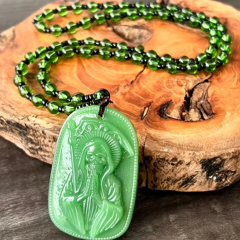 Colgante de San Muerte, Collar con Colgante de San Judas, Joyería Religiosa Unisex