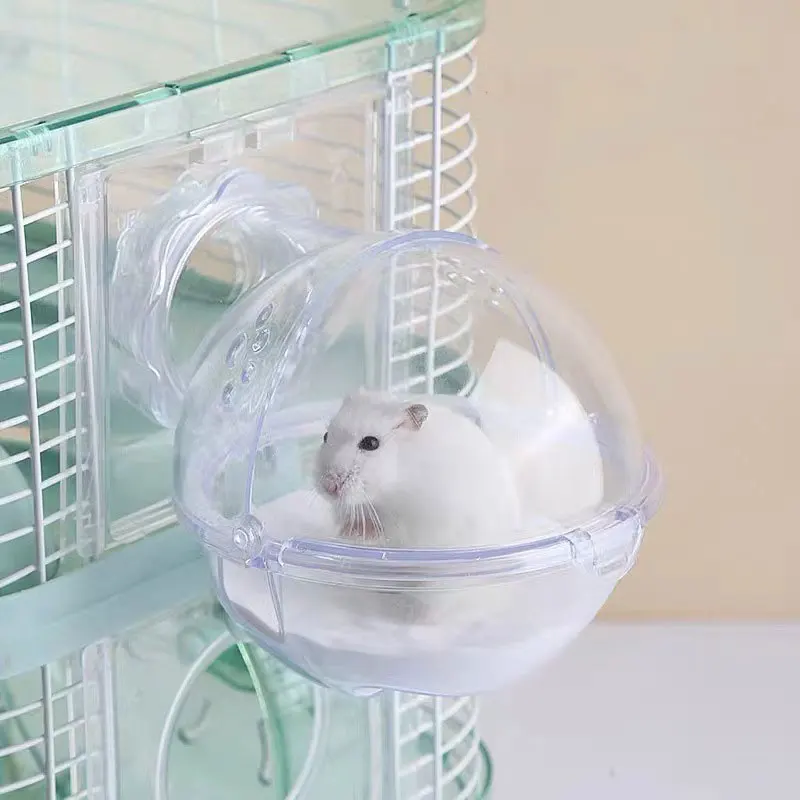 Baño para hámster, inodoro para hámster, ratón, Gerbille, jaula para mascotas, baño, sala de arena, juguete, casa acrílica, suministros para mascotas pequeñas, accesorios