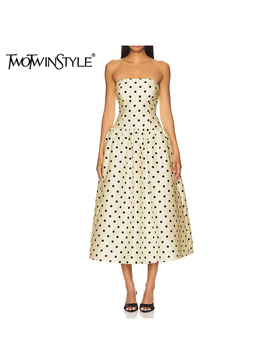 TWOTWINSTYLE, vestidos elegantes lisos adelgazantes con punto ondulado empalmado para mujer, vestido de cintura alta sin mangas con cuello cuadrado, ropa femenina