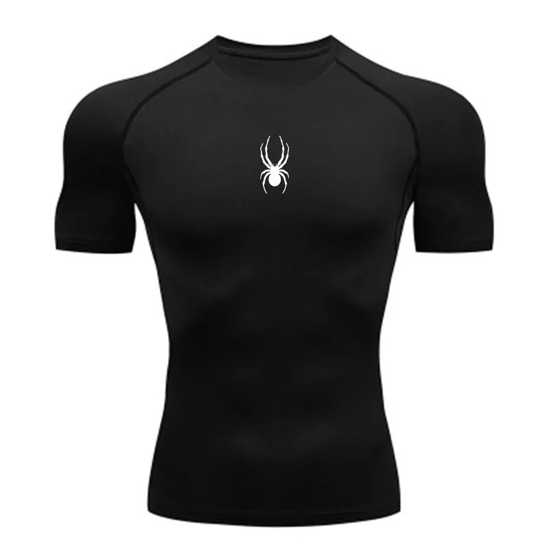 Camiseta deportiva para hombre Spider, camiseta de secado rápido para culturismo y correr, camisetas de compresión para gimnasio, camisetas ajustadas para Fitness para hombre Rashgard
