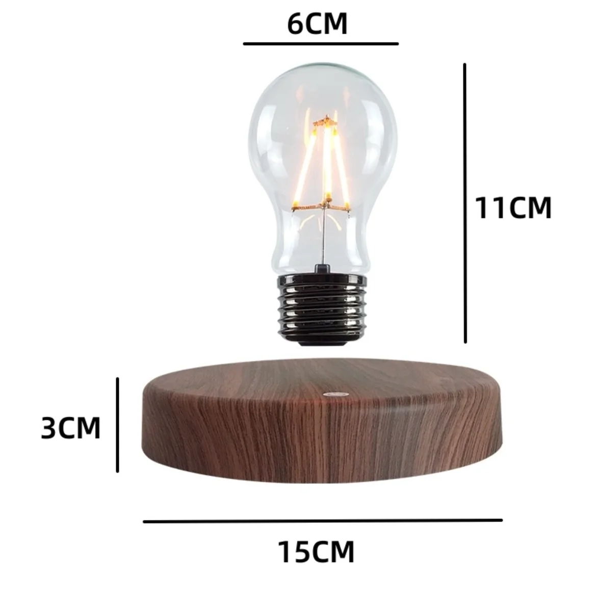 Lámpara de levitación magnética, bombilla LED de vidrio flotante creativa, decoración de escritorio de oficina en casa, mesa de regalo de cumpleaños, luz nocturna novedosa
