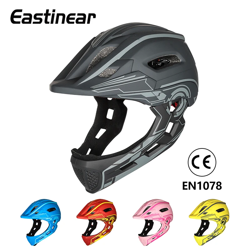 Eastinear-casco de cara completa para niños, desmontable, deportes al aire libre, patinaje sobre ruedas, monopatín, montar, sombrero de seguridad con luz trasera