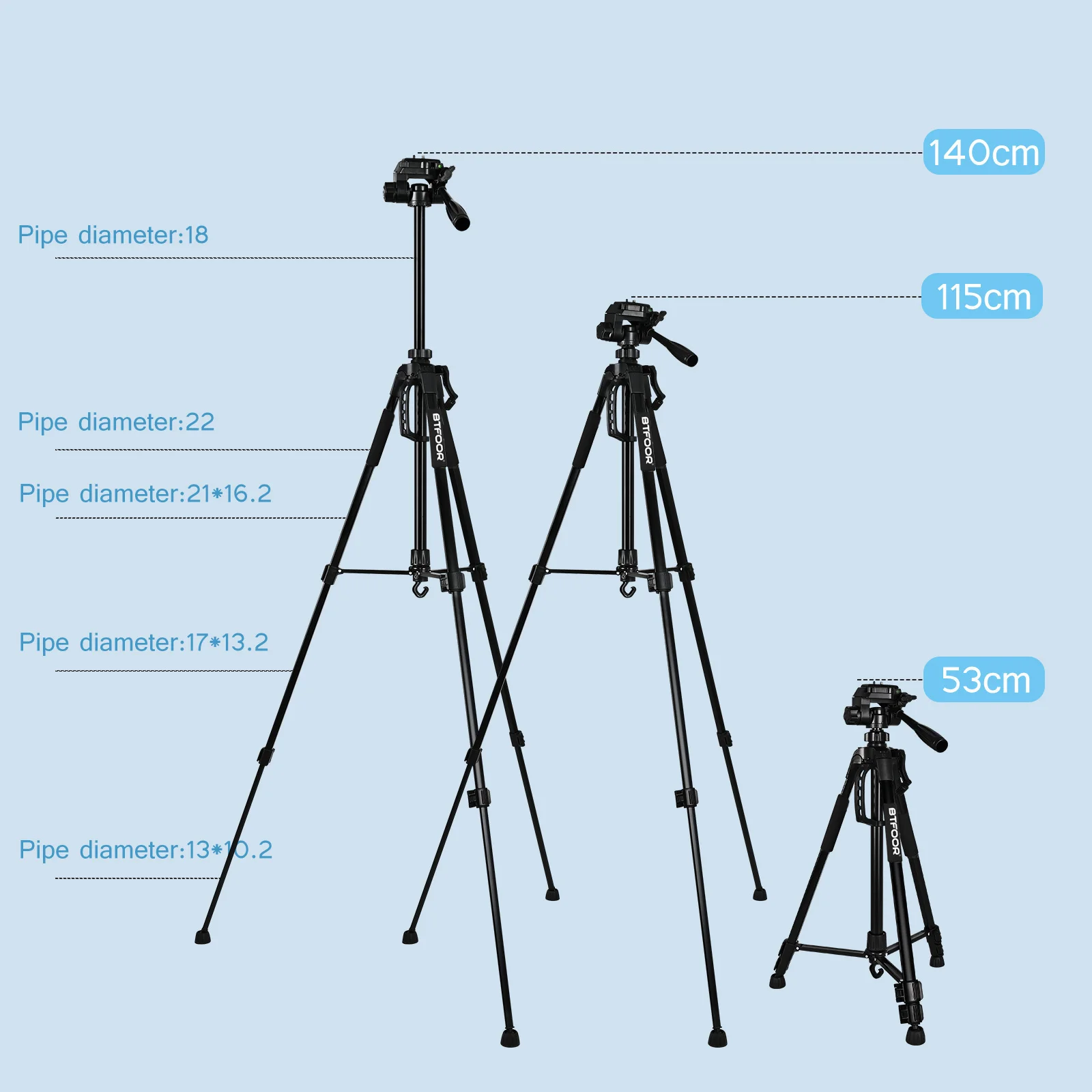 Trípode de viaje para teléfono, soporte de aluminio de 55 "y 140CM de alto con placas rápidas, cabezal panorámico de montaje para cámara Digital Canon, Nikon, DSLR y SLR