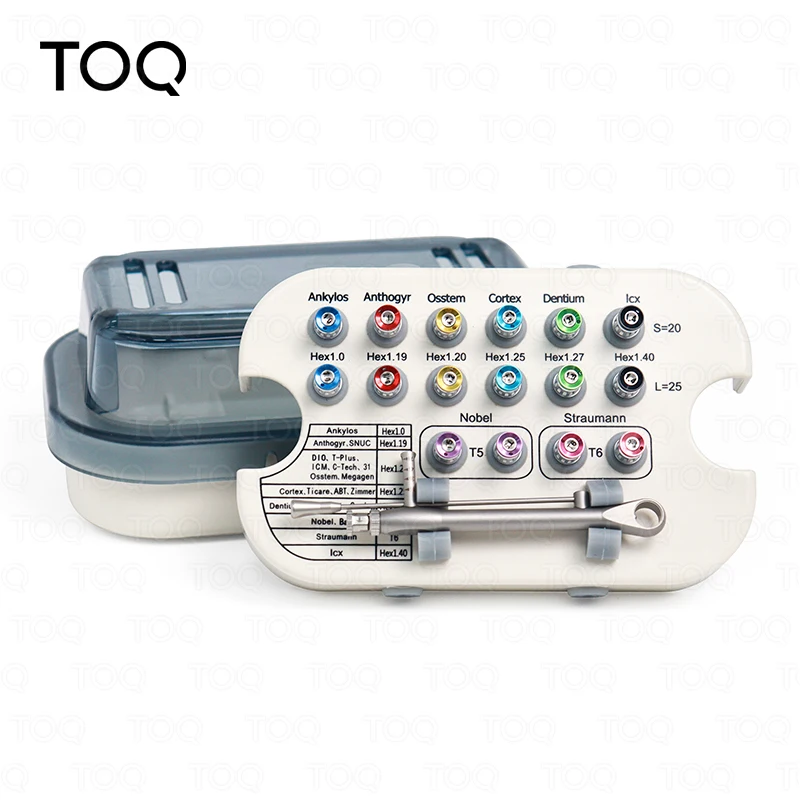 Llave dinamométrica Universal para implante Dental, destornillador, llave dinamométrica colorida, Kit de prótesis de trinquete, instrumento Dental