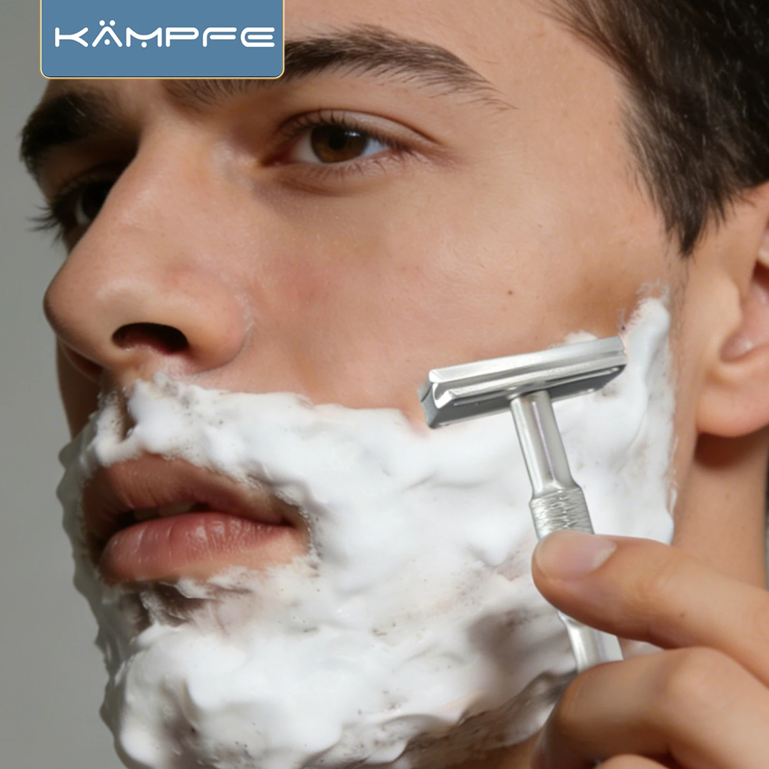 KAMPFE Maquinilla de Afeitar Manual de Seguridad de Aluminio de Doble Filo con Hoja Cerrada, Grabado CNC, Afeitadora Clásica Suave para Hombres y Mujeres, Regalo