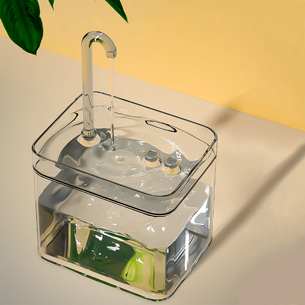 Fuente de agua para gatos, filtro automático, bebedero transparente para gatos, bebedero de filtrado de recircular silencioso eléctrico USB para gatos, dispensador de agua