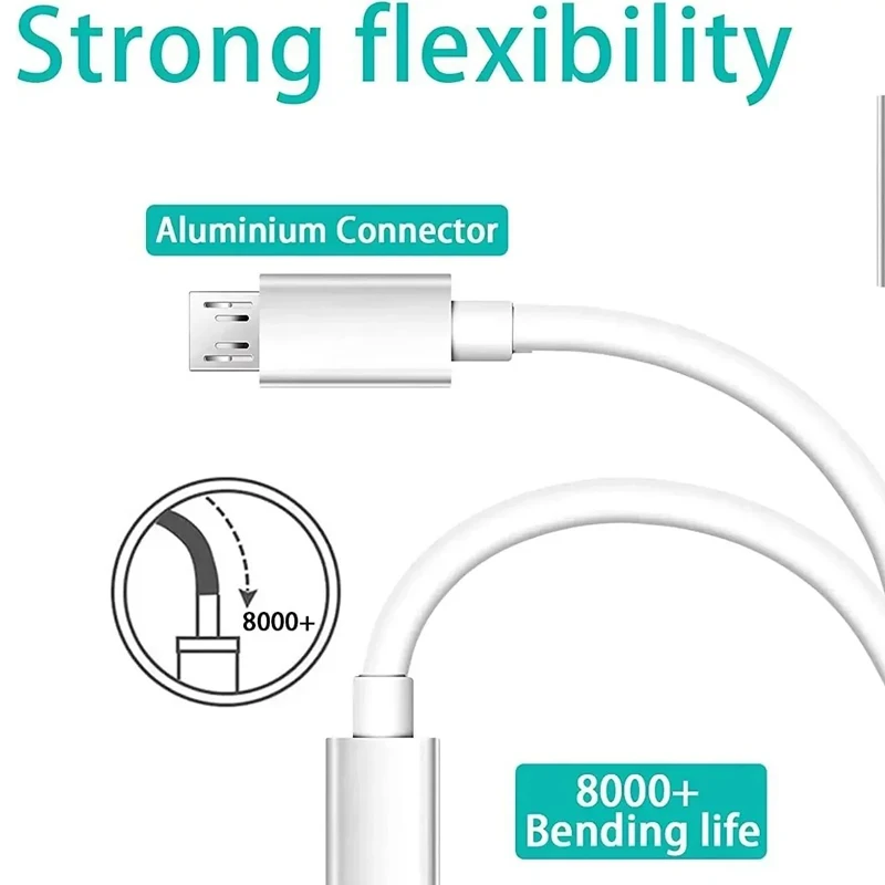 10-50 Uds Micro V8 5Pin USB Cable de datos de carga rápida para Samsung S6 S7 edge note Xiaomi Huawei Htc Lg teléfono Android Cable rápido 2m