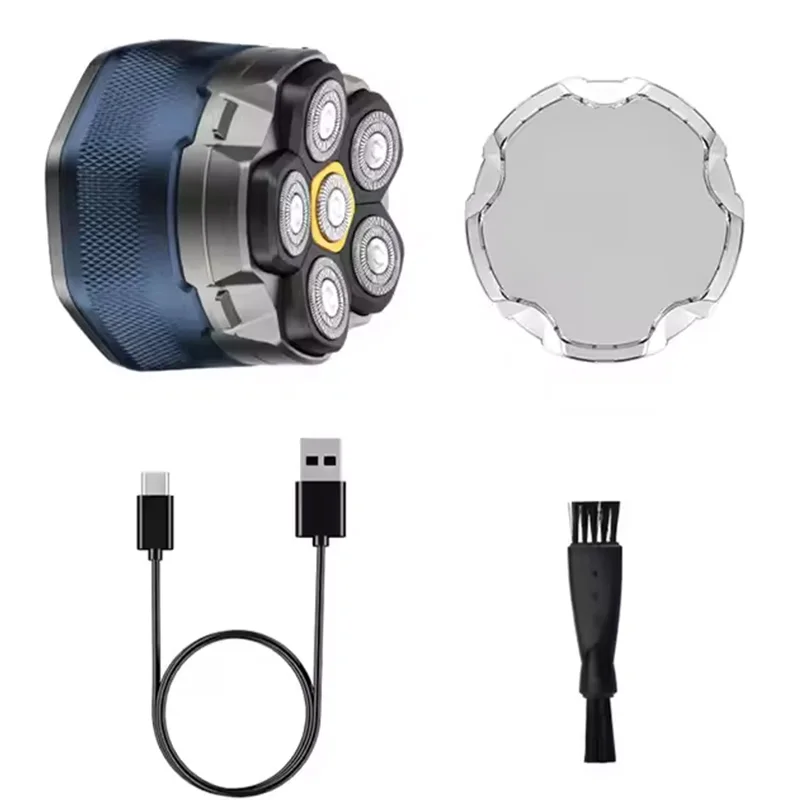 Nueva Afeitadora de Barba Recargable, Cortadora de Cabello con Seis Cuchillas Rotatorias, Afeitadora para Hombre con Pantalla LED, Cabezal 6D, Afeitadora para Calvos