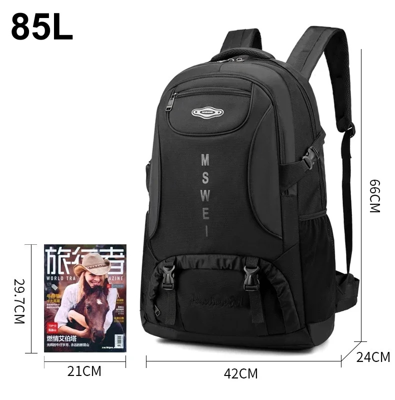 Mochila de senderismo para hombre de 65L y 85L, mochila impermeable de gran capacidad para acampar y escalar montañas, bolsa de equipaje de viaje