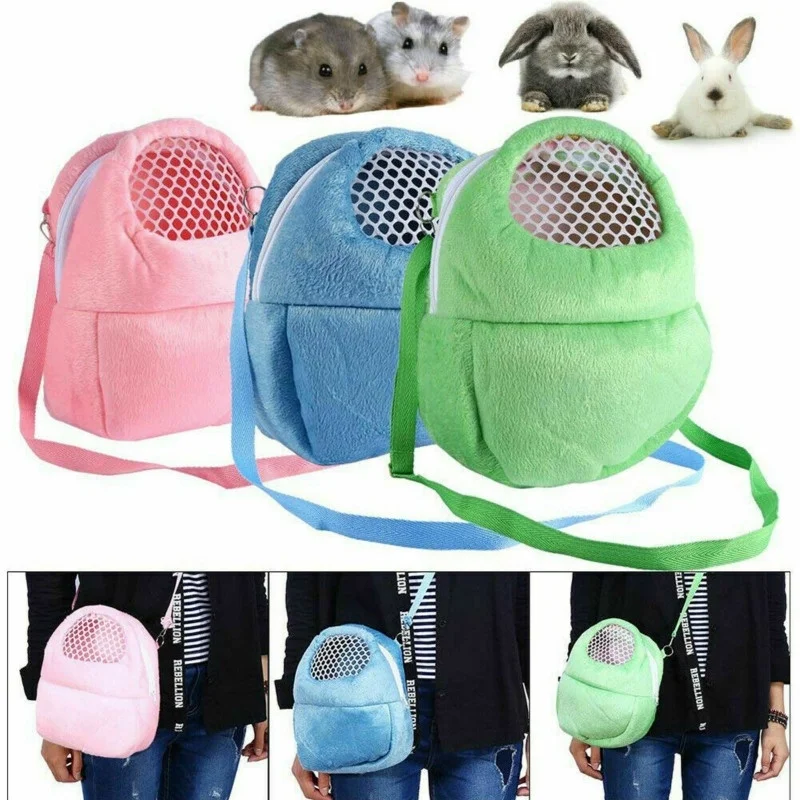 Nuevo portador pequeño para mascotas, jaula para conejos, hámster, Chinchilla, bolsas cálidas de viaje, bolsa de transporte para conejillo de indias, jaula transpirable para mascotas, correa para ratas