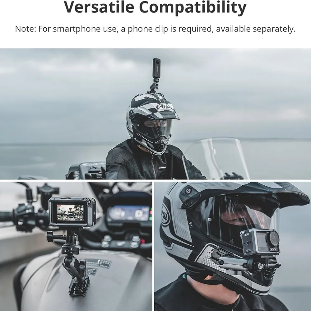 PGYTECH-Soporte adhesivo para Cámara de Acción CapLock, soporte de barbilla para casco de bicicleta de Motor para DJI POCKET 3 Osmo Action 4/3 Gopro12/11/10/9