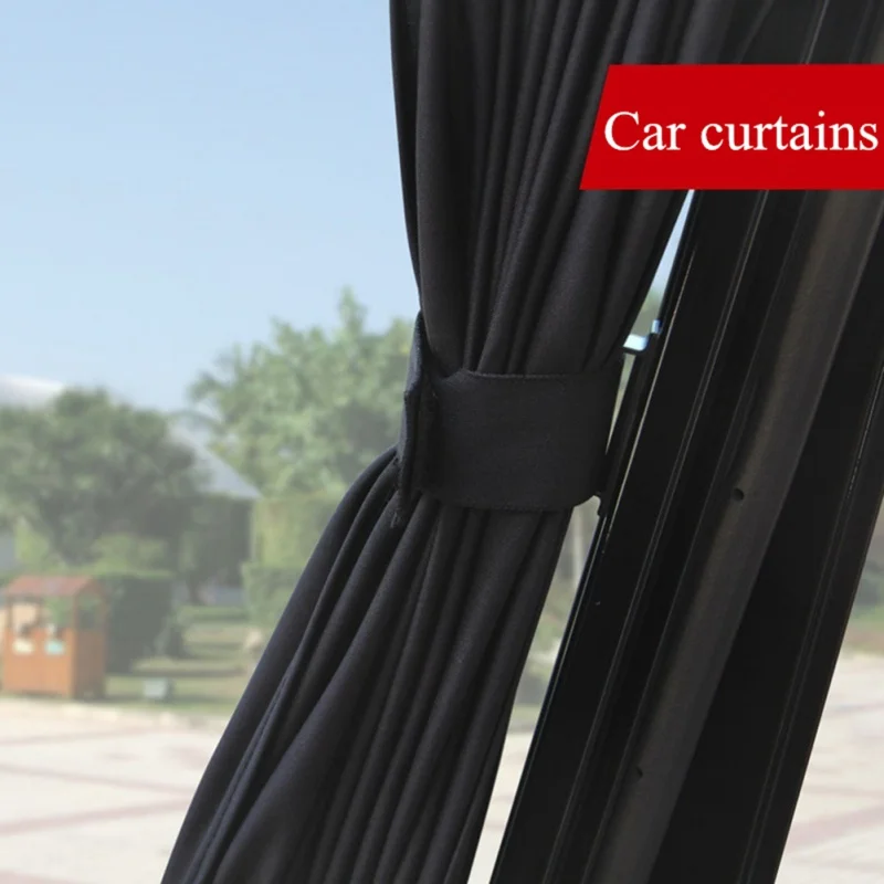 Parasol para coche, cortina para ventana lateral, accesorios de protección Uv plegables para coche, tela pura negra, 50cm, 2 uds.