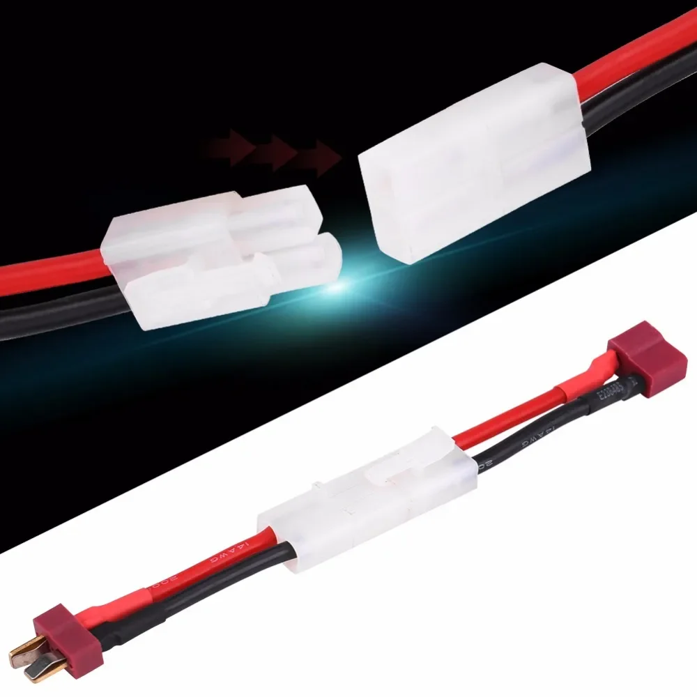 Adaptador hembra/macho Deans T enchufe a conector Tamiya Cable de conversión 16AWG Airsoft Gun batería para RC Drone coche barco batería