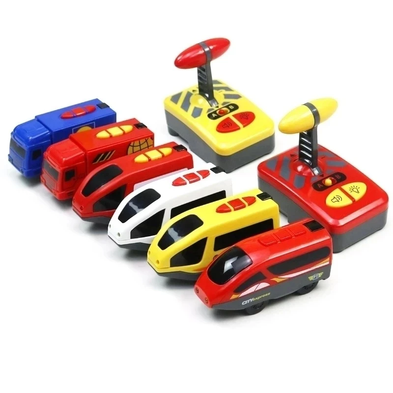 Juego de tren eléctrico RC, locomotora, tren magnético, juguete con ranura fundida, apto para marca, pistas ferroviarias de madera, juguetes para niños, regalos