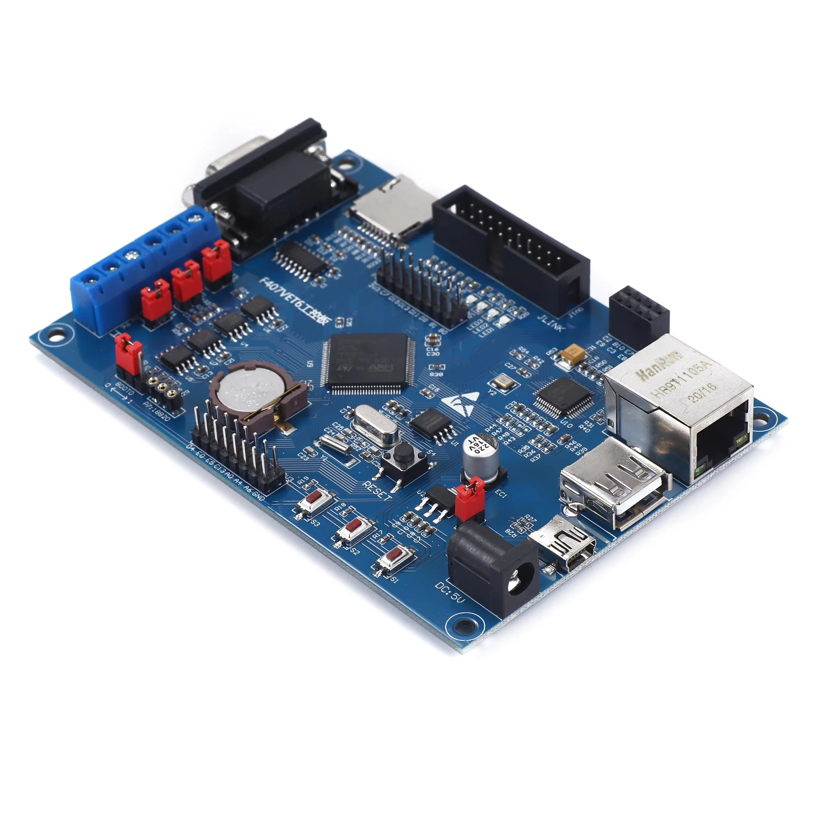 1 Juego de placa de desarrollo de Control Industrial STM32F407VET6 aprendizaje 485 Dual CAN Ethernet Internet de las cosas STM32 Original