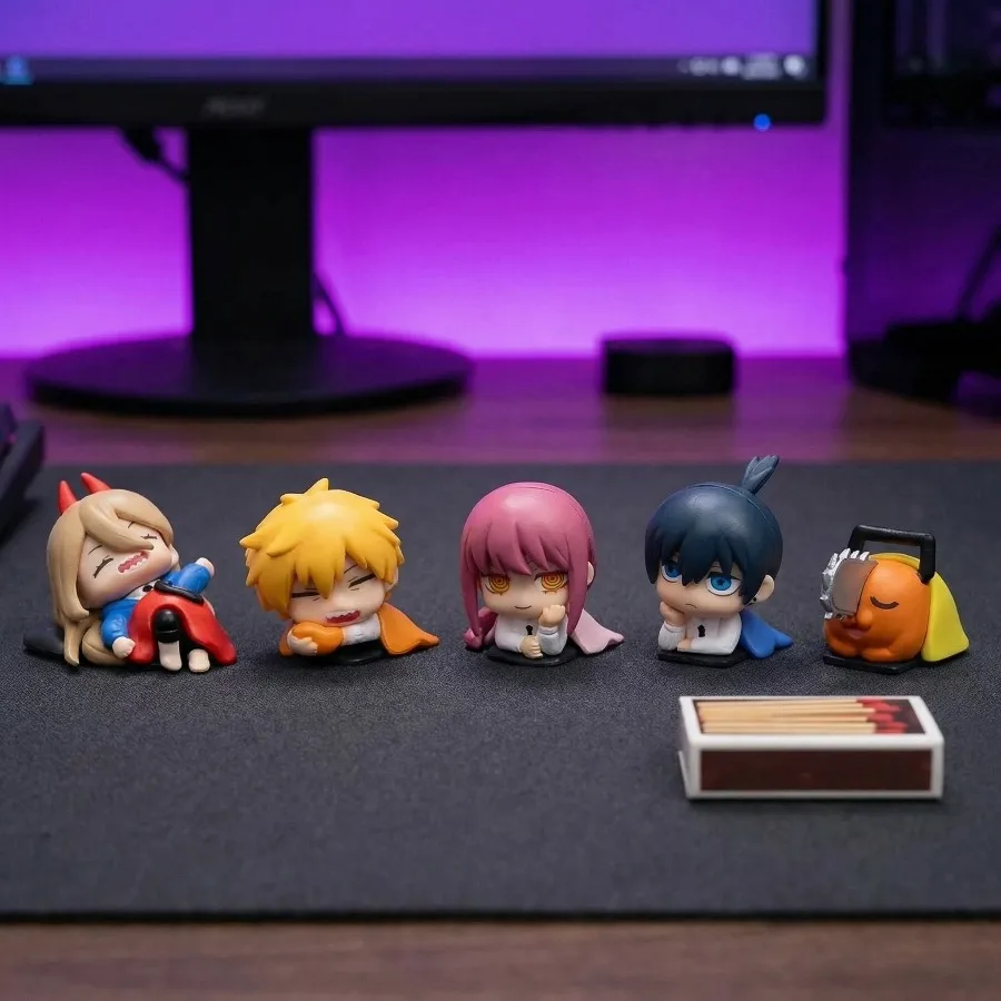 Figura de acción de Chainsaw Man: Aki, Denji y Makima durmiendo, decoración de anime, escultura, accesorios de escritorio, juguete, regalo.