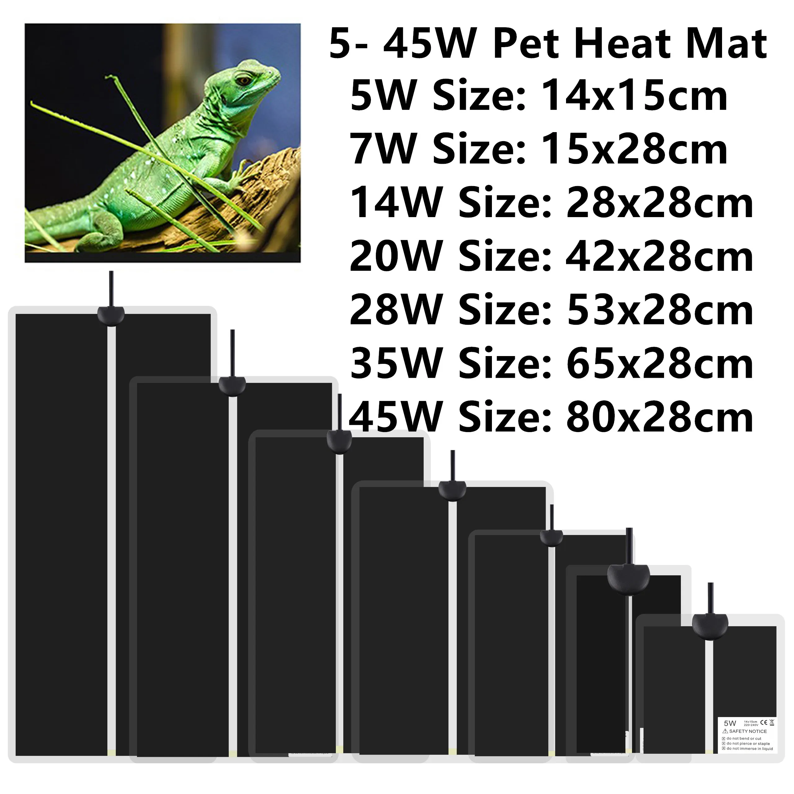 Almohadilla calefactora cálida para plantas de 5-45W, estera calefactora impermeable para reptiles con Control de temperatura, controlador ajustable, plántulas de jardín interior