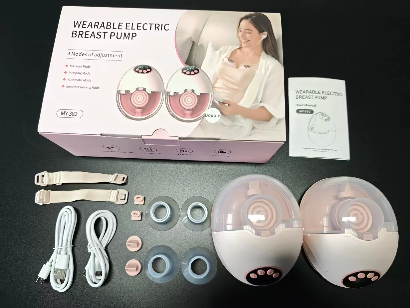 Extractor de leche portátil manos libres: eléctrico, sin BPA, con calefacción y esterilizador UV |   Opción de actualización inalámbrica
