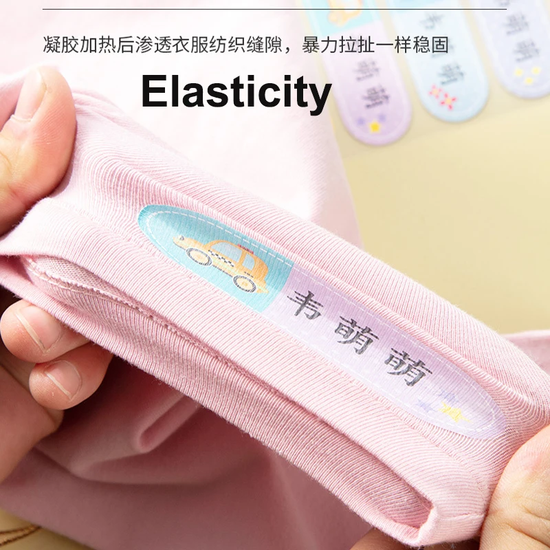 30 Uds. Etiquetas de planchado personalizadas, pegatinas de nombre personalizadas para ropa, etiquetas de nombres para niños, etiquetas escolares, etiquetas de nombres de arcoíris Kawaii
