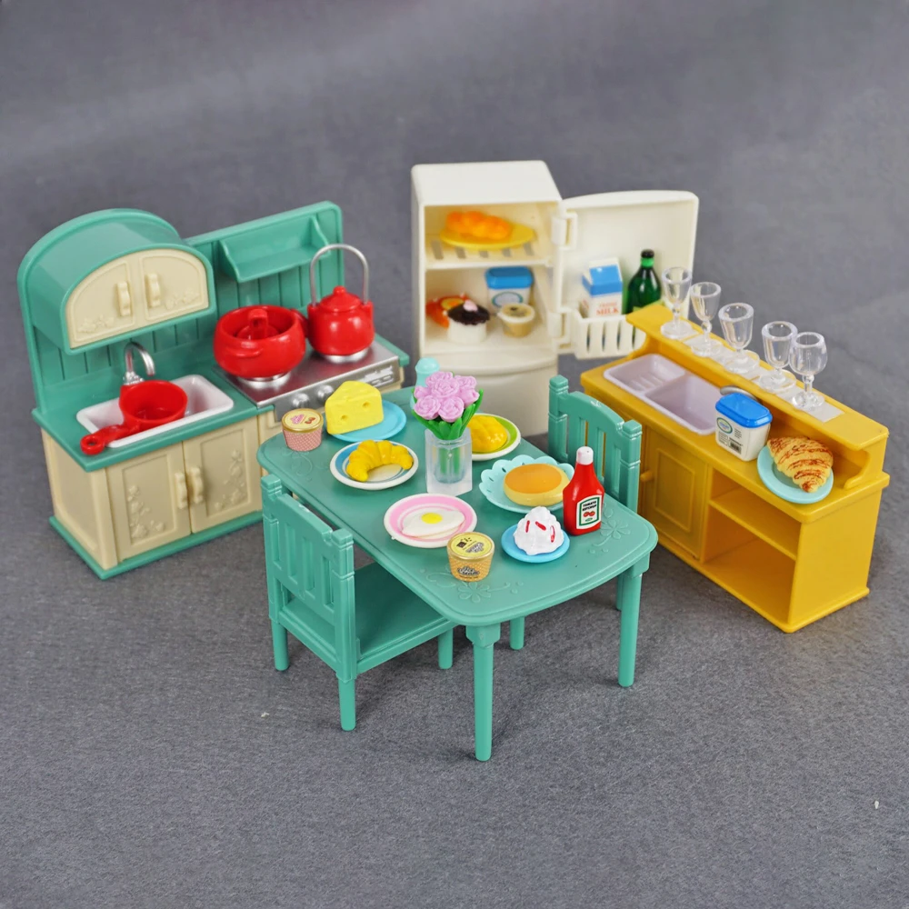Casa de muñecas 1:12, muebles en miniatura, cocina, juguete, mesa de comedor, accesorios para casa de muñecas, dormitorio Montessori, baño para regalo de niña