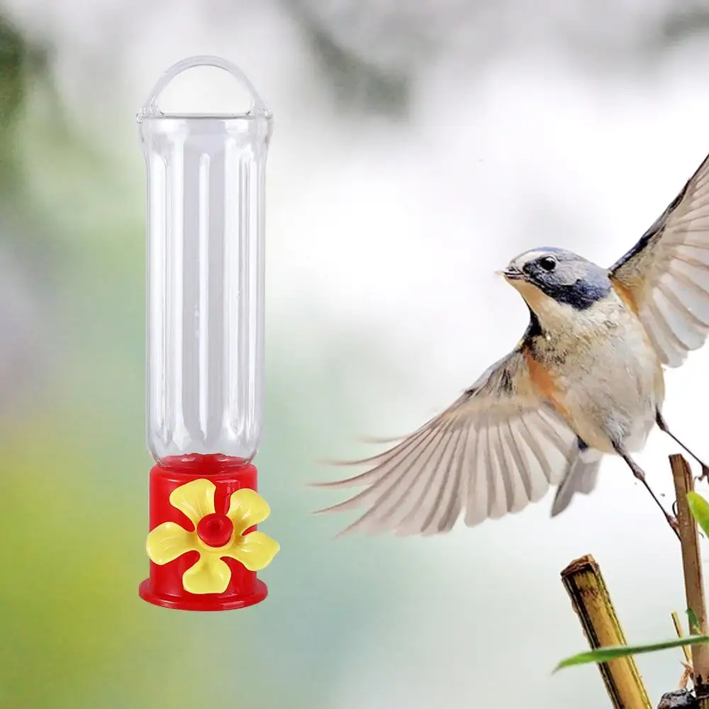Comederos de colibrí de plástico transparente, alimentadores de pájaros colgantes extraíbles con cables colgantes, suministros de jardín al aire libre