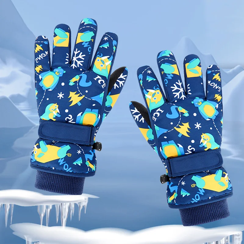 Guantes de esquí de alta calidad para niños, guantes cálidos para Snowboard y nieve para invierno, manoplas gruesas impermeables para mantener los dedos calientes